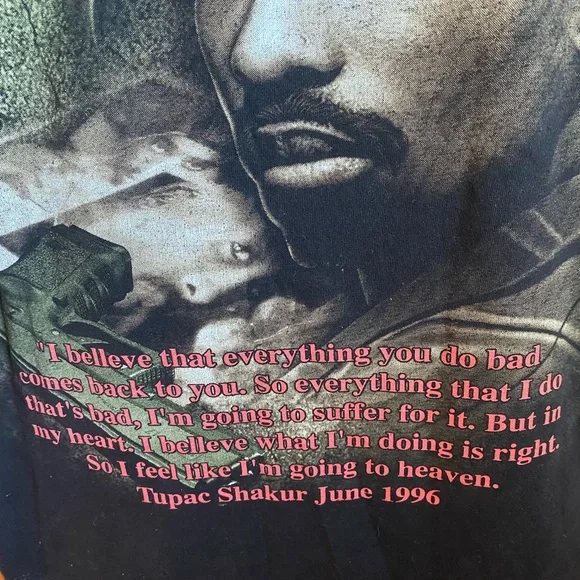 VINTAGE Y2K TUPAC RAP TEE - Picture 3 of 6